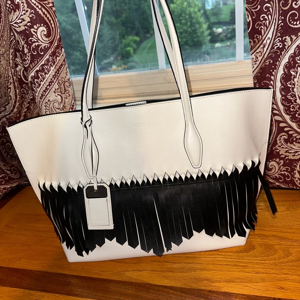 Stylish White and Black Women's Bag